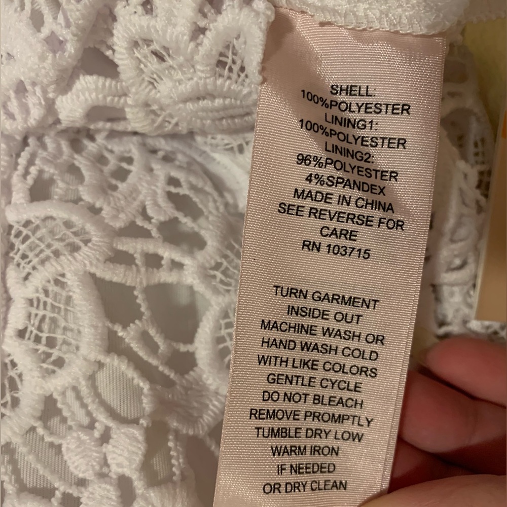 Nanette Lepore Spring Bloom White Lace Top with lining size Small new nwt - Picture 8 of 11
